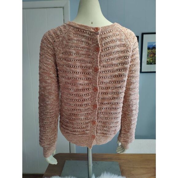 Moth crocheted cropped sweater with buttons down the back - Picture 3 of 5